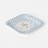 Blauer moderner Jungen-Bogen asiatischer Baby-Dump Pappteller (Gewinkelt)