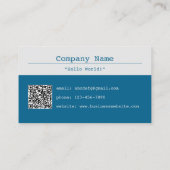 Blauer moderner QR-Code für Tech-Profis Visitenkarte (Rückseite)