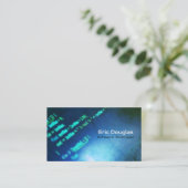 Blauer moderner QR-Code für Tech-Profis Visitenkarte (Stehend Vorderseite)