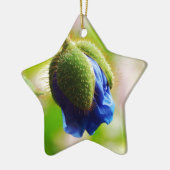 Blauer Mohn Keramik Ornament (Links)