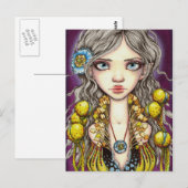 Blauer Mohn Postkarte (Vorne/Hinten)