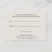 Blauer Mohnblumen Geschenkgutschein Visitenkarte (Rückseite)