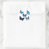 Blauer Monarch Butterfly Quadratischer Aufkleber (Tasche)