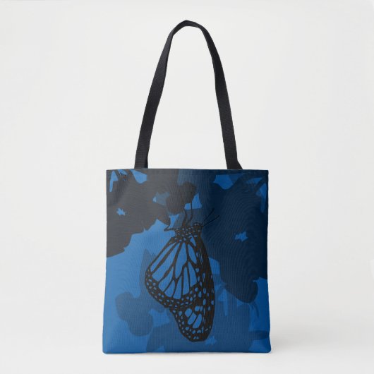 Blauer Monarch-Schmetterling-Tasche Tasche (Vorderseite)