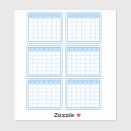 Blauer Monatskalender Aufkleber