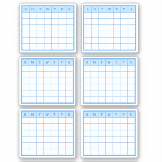 Blauer Monatskalender Aufkleber (Vorderseite)