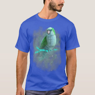 Blauer Mönch Parakeet Kosmische Galaxie Weltraumqu T-Shirt