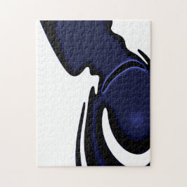 Blauer Mond: Abstrakt Blau und Weiß Puzzle