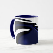 Blauer Mond: Abstrakt Blau und Weiß Tasse (Vorderseite Links)