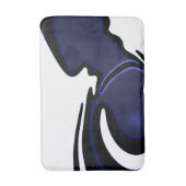 Blauer Mond: Abstrakt Blau, Weiß und Schwarz Badematte (Vorderseite Vertikal)