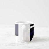 Blauer Mond: Abstrakt Blau, Weiß und Schwarz Espressotasse (Rückseite)