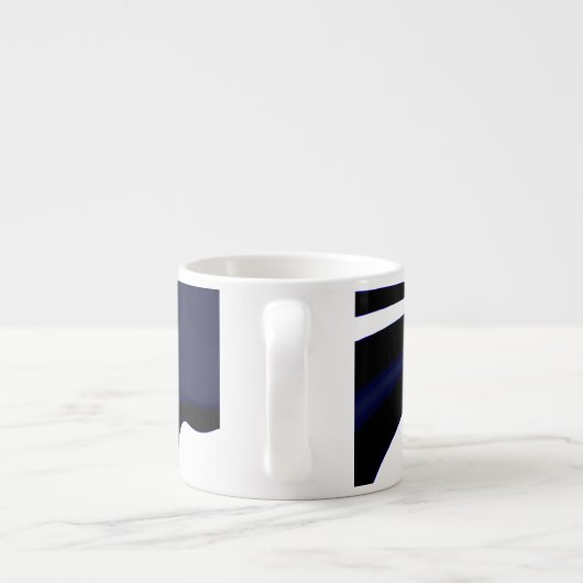 Blauer Mond: Abstrakt Blau, Weiß und Schwarz Espressotasse (Rückseite)