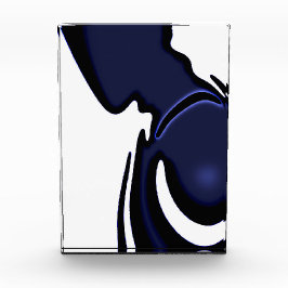 Blauer Mond: Abstrakt Blau, Weiß und Schwarz Fotoblock