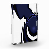 Blauer Mond: Abstrakt Blau, Weiß und Schwarz Fotoblock (Links)