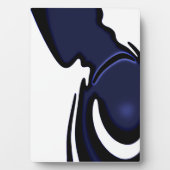 Blauer Mond: Abstrakt Blau, Weiß und Schwarz Fotoplatte (Vorderseite)