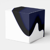 Blauer Mond: Abstrakt Blau, Weiß und Schwarz Geschenkschachtel (Rückseite)
