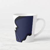 Blauer Mond: Abstrakt Blau, Weiß und Schwarz Milchtasse (Rechts)