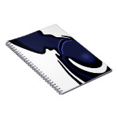 Blauer Mond: Abstrakt Blau, Weiß und Schwarz Notizblock (Rechte Seite)