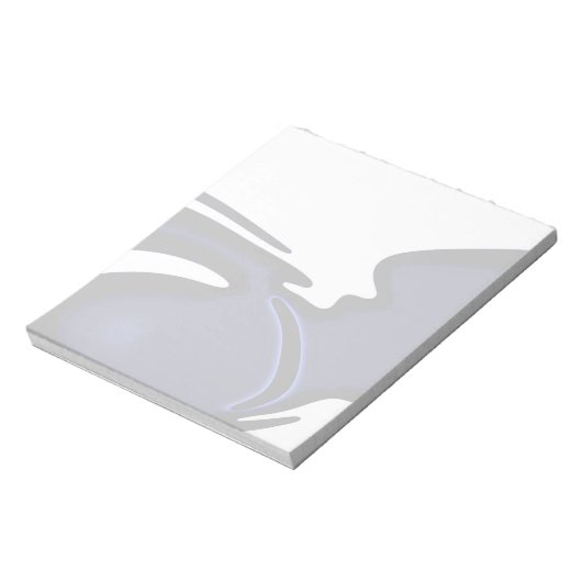 Blauer Mond: Abstrakt Blau, Weiß und Schwarz Notizblock (Rotiert)