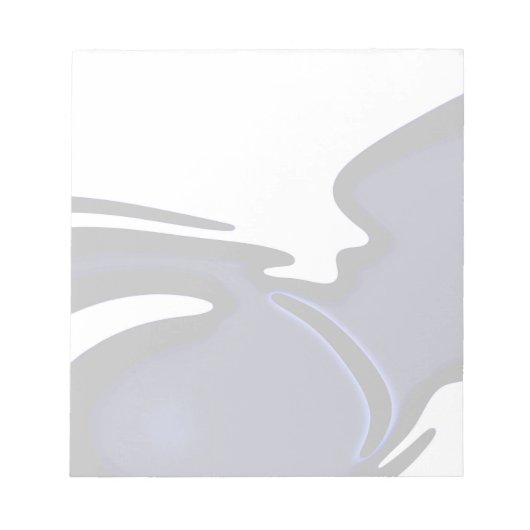 Blauer Mond: Abstrakt Blau, Weiß und Schwarz Notizblock (Vorderseite)