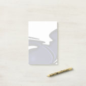 Blauer Mond: Abstrakt Blau, Weiß und Schwarz Post-it Klebezettel (Auf Schreibtisch)