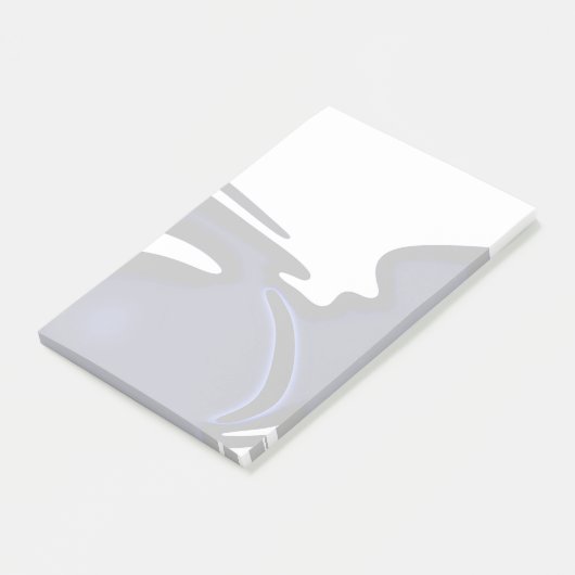 Blauer Mond: Abstrakt Blau, Weiß und Schwarz Post-it Klebezettel (angewinkelt)