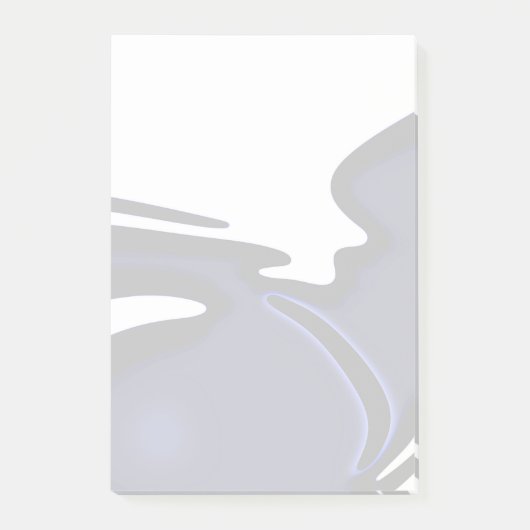 Blauer Mond: Abstrakt Blau, Weiß und Schwarz Post-it Klebezettel (Vorderseite)