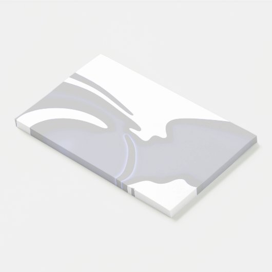 Blauer Mond: Abstrakt Blau, Weiß und Schwarz Post-it Klebezettel (angewinkelt)