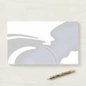 Blauer Mond: Abstrakt Blau, Weiß und Schwarz Post-it Klebezettel (Auf Schreibtisch)