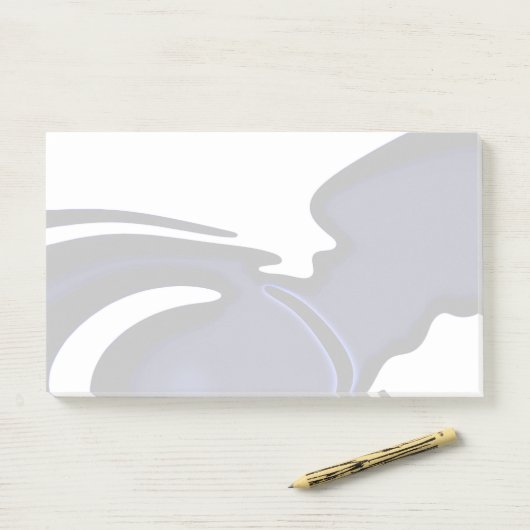 Blauer Mond: Abstrakt Blau, Weiß und Schwarz Post-it Klebezettel (Auf Schreibtisch)