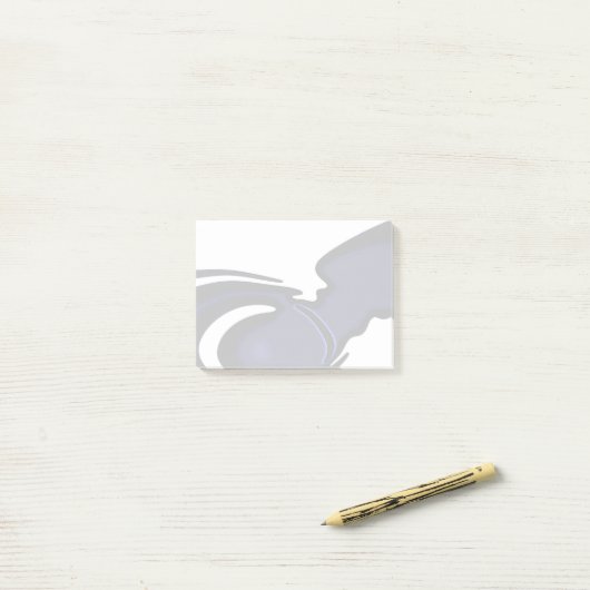 Blauer Mond: Abstrakt Blau, Weiß und Schwarz Post-it Klebezettel (Auf Schreibtisch)