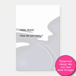 Blauer Mond: Abstrakt Blau, Weiß und Schwarz Post-it Klebezettel