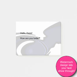 Blauer Mond: Abstrakt Blau, Weiß und Schwarz Post-it Klebezettel