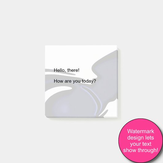 Blauer Mond: Abstrakt Blau, Weiß und Schwarz Post-it Klebezettel