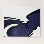 Blauer Mond: Abstrakt Blau, Weiß und Schwarz Puzzle (Horizontal)