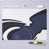 Blauer Mond: Abstrakt Blau, Weiß und Schwarz Seidenpapier (Handwerk)