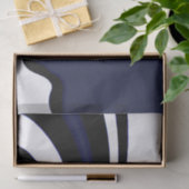 Blauer Mond: Abstrakt Blau, Weiß und Schwarz Seidenpapier (Geschenk)