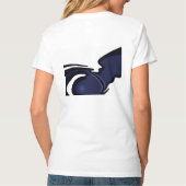 Blauer Mond: Abstrakt Blau, Weiß und Schwarz T-Shirt (Rückseite)