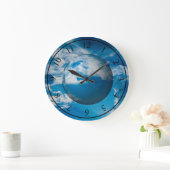 Blauer Mond - AcrylWanduhr Große Wanduhr (Zuhause)