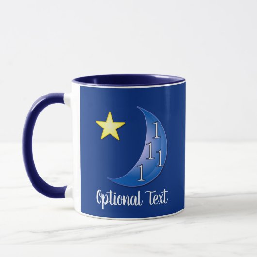 Blauer Mond Anpassbare Tasse (Links)