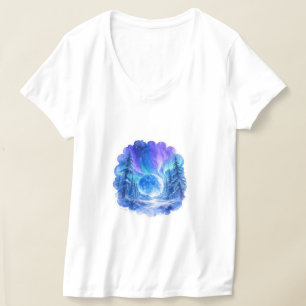 Blauer-Mond-Fantasie-Wald-T-Shirt T-Shirt