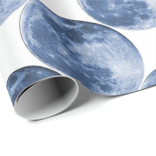 blauer Mond Geschenkpapier (Rolleneckpunkt)