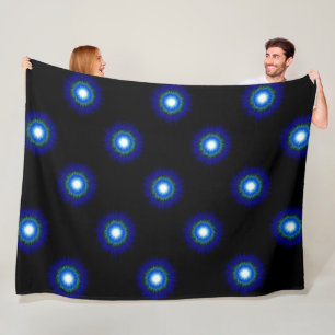 Blauer Mond im Schwarzen Himmel 1 Fleecedecke