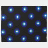 Blauer Mond im Schwarzen Himmel 1 Fleecedecke (Vorderseite (Horizontal))