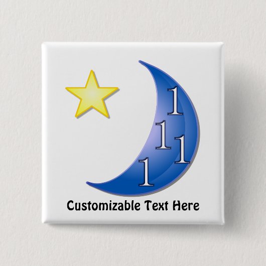Blauer Mond individuell einstellbar Button (Vorderseite)