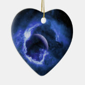 Blauer Mond Keramik Ornament (Rechts)