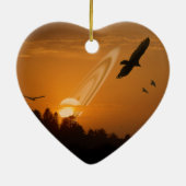 Blauer Mond Keramik Ornament (Hinten)