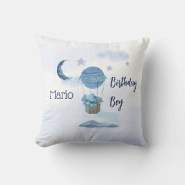 Blauer Mond kleiner Elefant Geburtstagsjunge Kissen