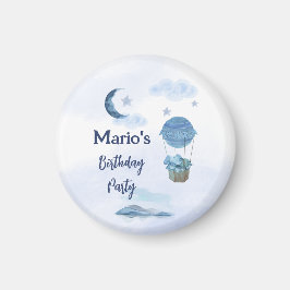 Blauer Mond kleiner Elefant Geburtstagsjunge Magnet