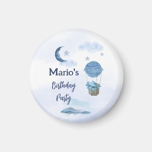 Blauer Mond kleiner Elefant Geburtstagsjunge Magnet (Vorne)
